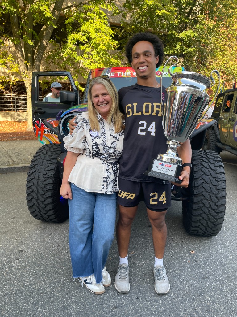 Celebrating with Ultimate Frisbee Association Champions Boston Glory