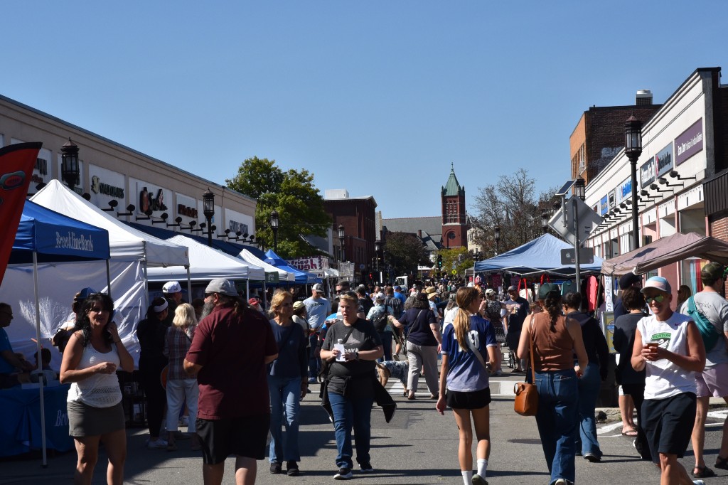 Oktoberfest fills the street in Medford Square